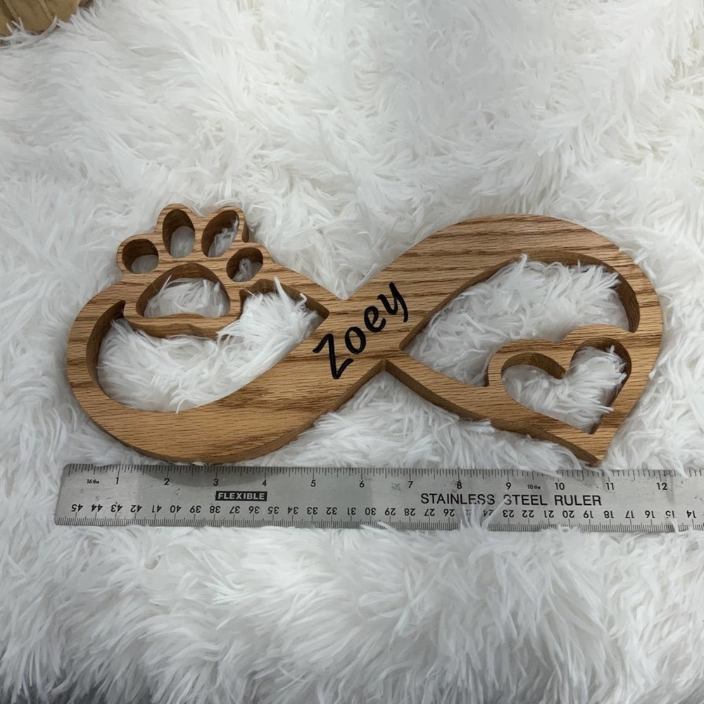 Pet Memorial personalized wooden Infinity Symbol - Picture 2 of 7